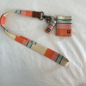 thread wallet with lanyard, wallet, and chapstick holder - emily color
